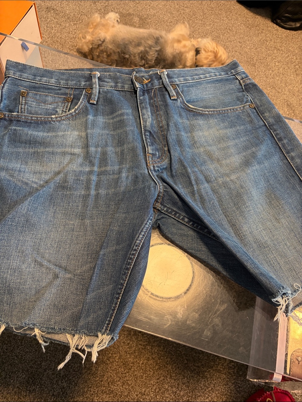 Burberry Blue Cut-Off Denim Shorts